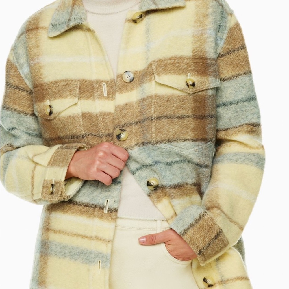 The Ganna yellow plaid shirt jacket - Picture 2 of 4